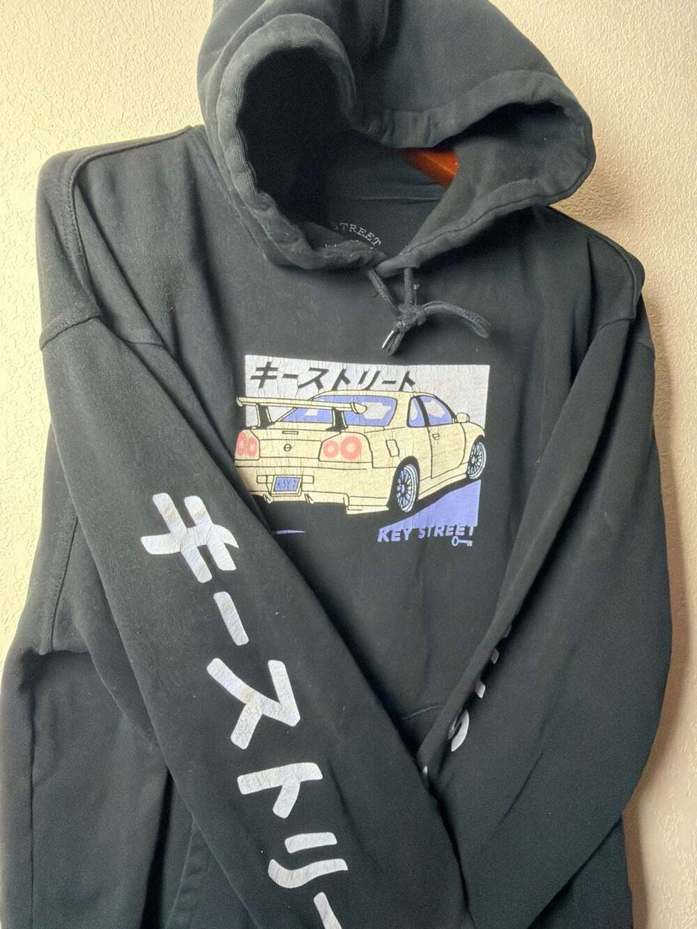 Key Street Nissan Skyline R34 GTR Graphic Hoodie Black Size L